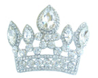 Sindary Classic 2.56" Crown Brooch Pin Pendant Austrian Crystal BZ5050 (Silver-Tone Clear)