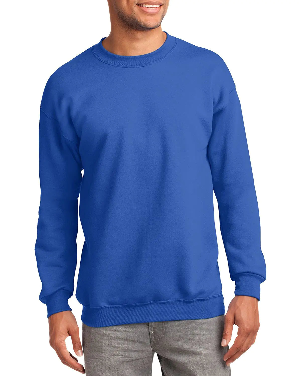 JustBlanks Fleece Sweatshirt for Men Tall Men’s Sweatshirt Crewneck Sweatshirt Relaxed-Fit Pullover Sweatshirt - Royal - XLT