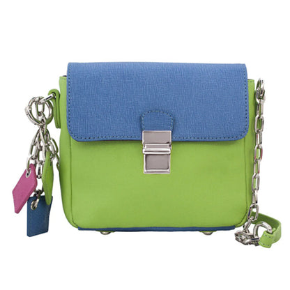 Tiny Leather Handbag -Blue/Lime (Option 2) - Eloy Royal