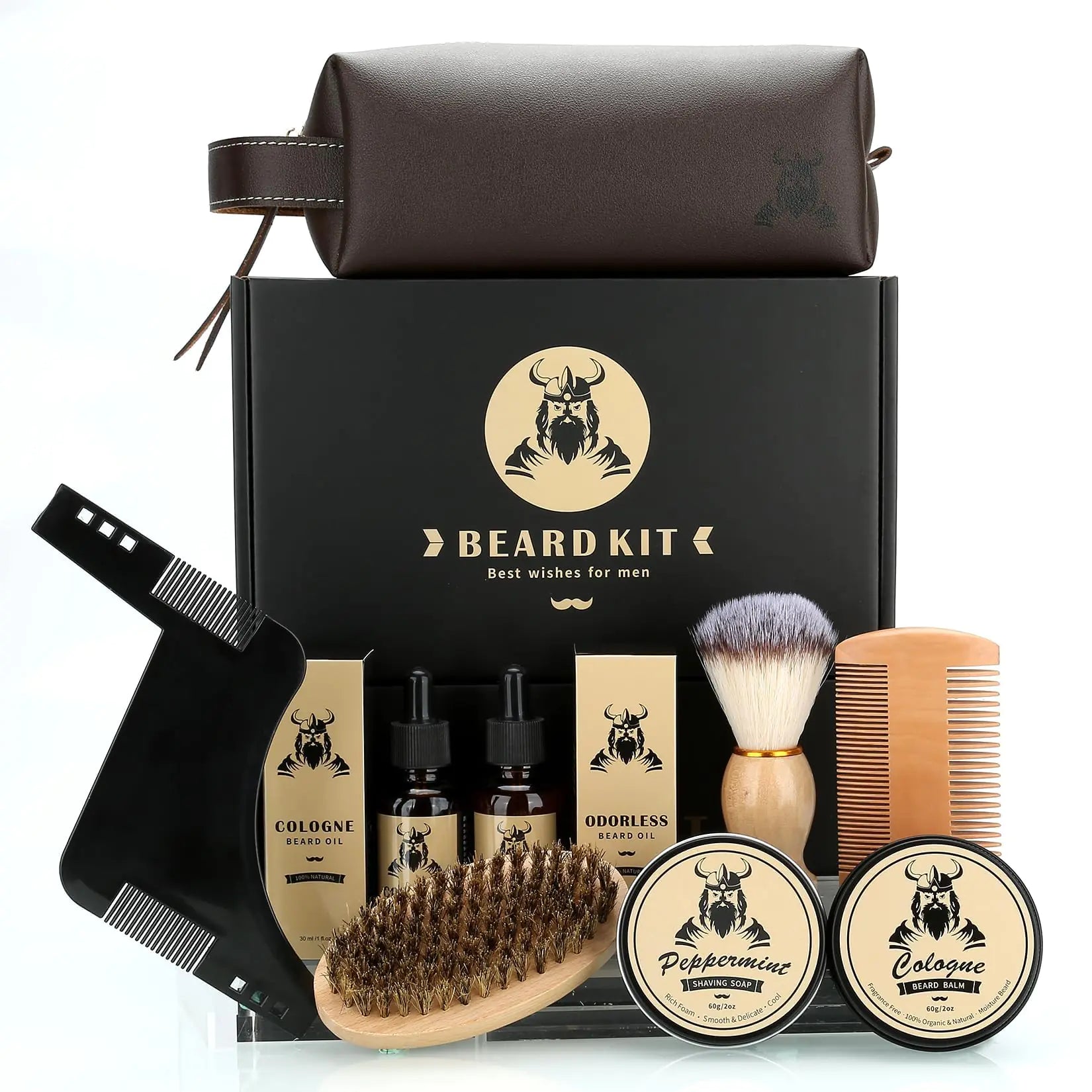 Beard Care Kit Gifts for Men 9 Pcs Beard Grooming Kit Beard Club Kit is a Unique Mens Gifts for Men Dad Husband Boyfriend Fathers Day Anniversary Birthday Christmas Gifts Ideas for Dad Him Boss n a