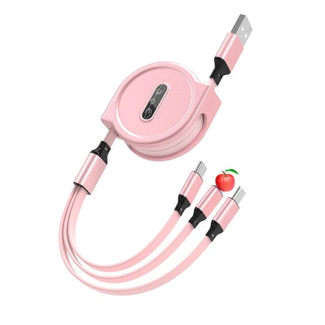 3 in 1 Retractable USB Cable - Eloy Royal