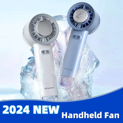 2024 Summer Gadget Handheld Turbo Jet Fan Mini Portable Ice Cold Fan Generation Brushless Motor Wind High Speed Duct Fans Violent Blower - Eloy Royal