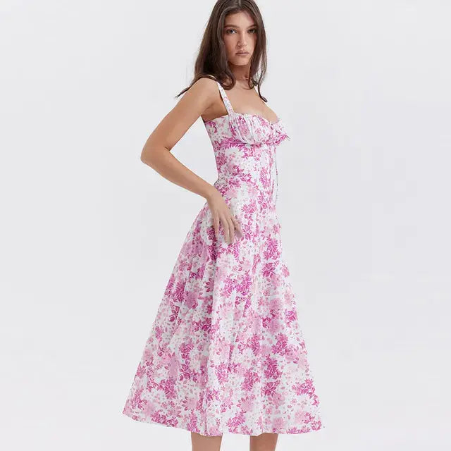 Summer Floral  A-line Dress - Eloy Royal