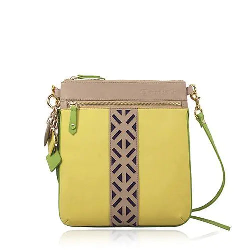 Lily Leather Cross Body- Tan/Canary Yellow - Eloy Royal