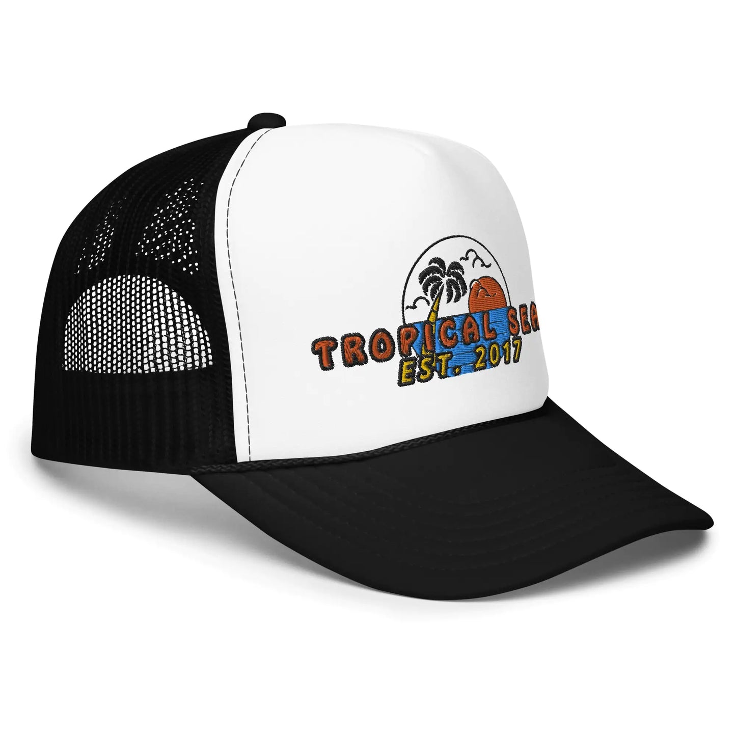 Palm Paradise Foam Trucker Hat: Embrace the Laid-Back Palm Tree Design!