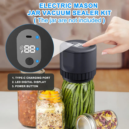 Cordless Electric Mason Jar Vacuum Sealer Kit