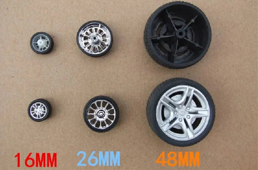 4pcs/lot K405 16mm Diameter Mini Rubber Wheels four-wheel Drive Car Wheel DIY Toys Parts Free Shipping Russia - Eloy Royal