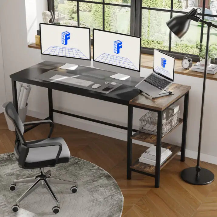 63 Inch Computer Desk Home Office Desk Workstation Black