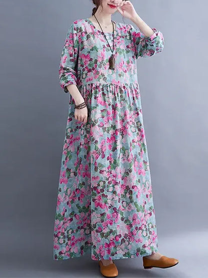 Floral Print Long Sleeve Dresses - Eloy Royal