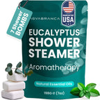 Eucalyptus Shower Steamers Aromatherapy - 7 USA Made Shower Bombs Aromatherapy Menthol Shower Steamer Sinus Relief Shower Eucalyptus Steamers Aromatherapy Gifts for Women Spa Gifts for Men Her Eucalyptus 7 Count (Pack of 1)