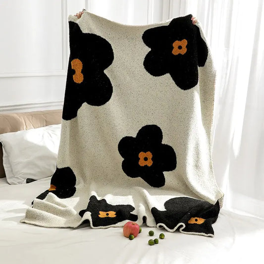 Korean Sunflower Velvet Knitted Blanket - Eloy Royal