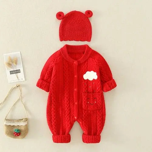 CharmBaby Knit Romper - Eloy Royal