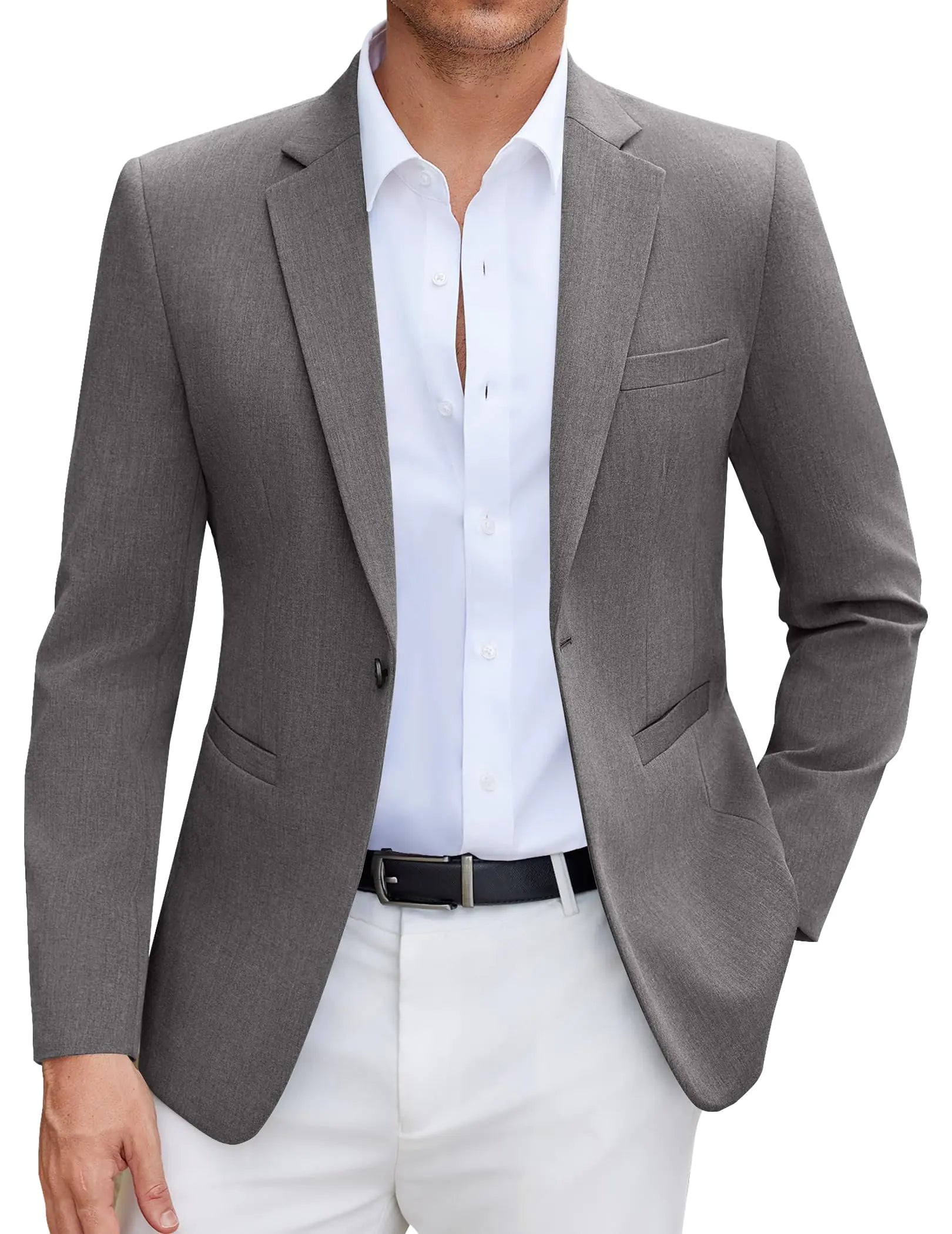 COOFANDY Men Casual Blazer Jacket Lightweight Business Sports Coats Big and TallDark GreyM