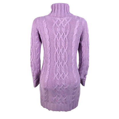 Turtleneck Twist Knitted Sweater Dress - Eloy Royal