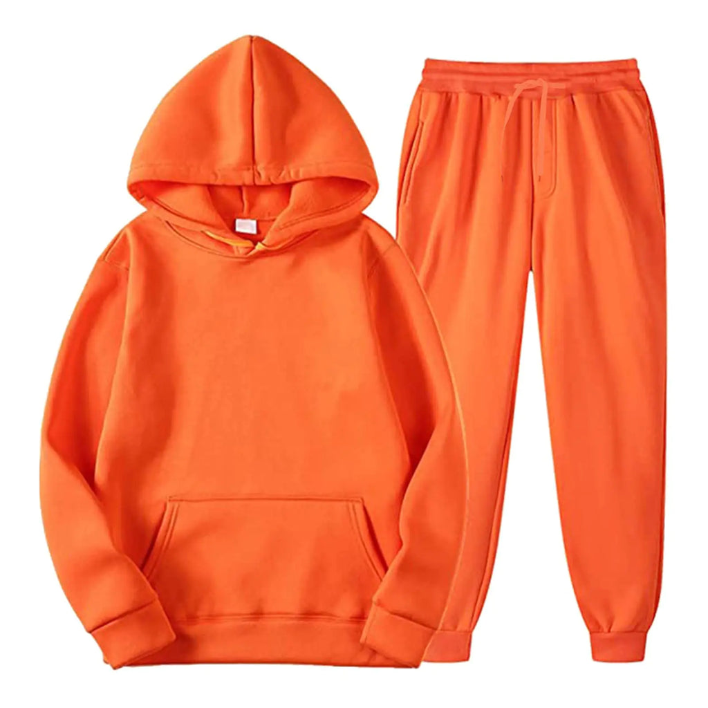 Sweat Suits for Men 2 Piece Set Sport Outfits Pullover Hoodie Sweatshirt Tracksuit & Joggers Sweatpants Sweatsuit Set Orange Orange 3X-Large