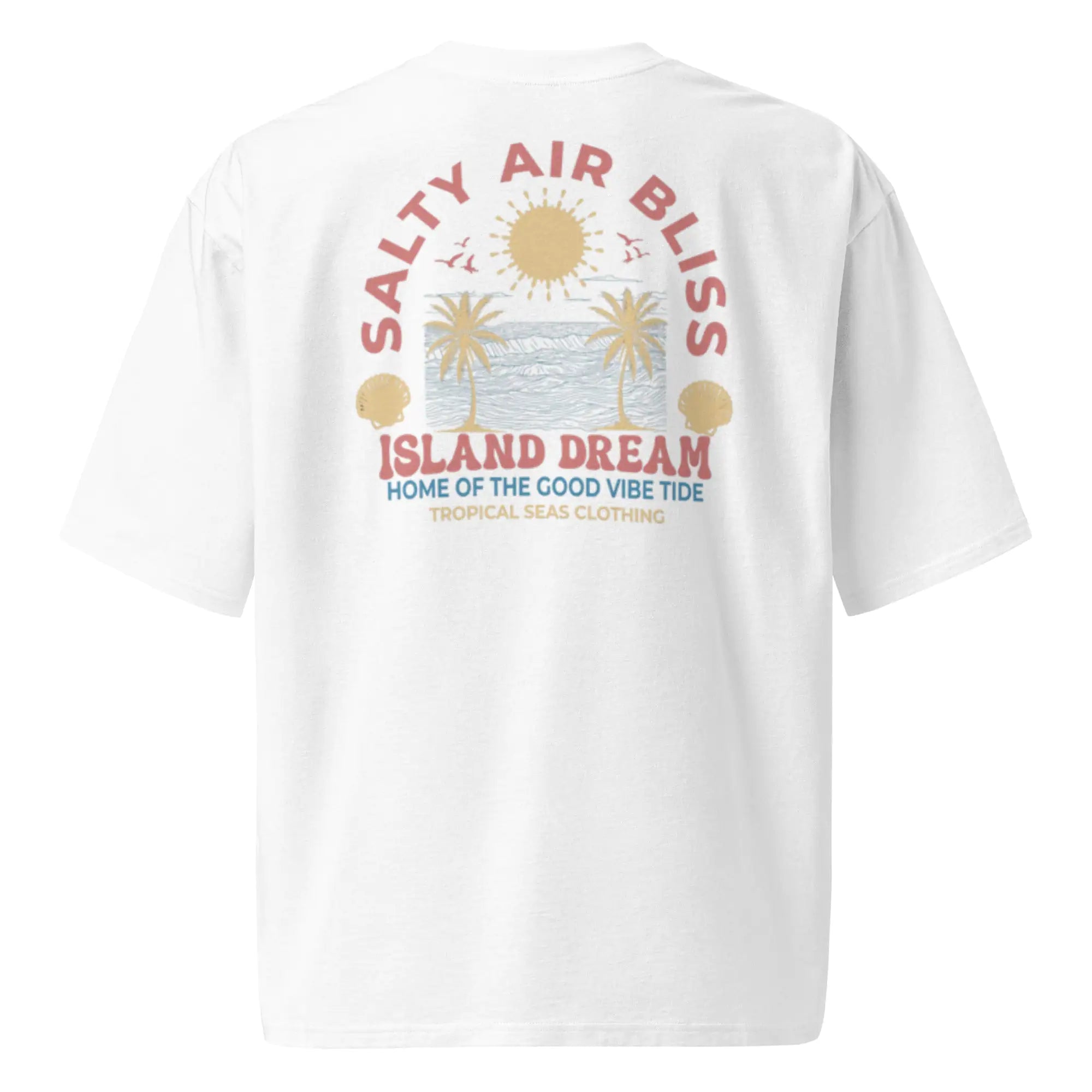 Salty Air Bliss Oversized Heavyweight T-Shirt – Premium Island-Inspired Streetwear Essential White 3XL
