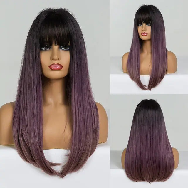 Synthetic Long Brown Wig - Eloy Royal