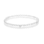 BERGERLIN Genuine clear quartz bracelet bracelet - real clear crystal bracelet bracelet with 4mm pearls faceted - Size XS