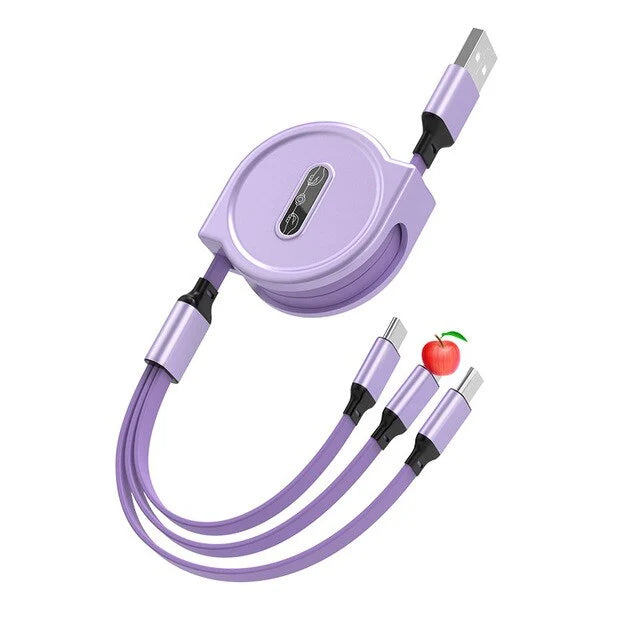 3 in 1 Retractable USB Cable - Eloy Royal