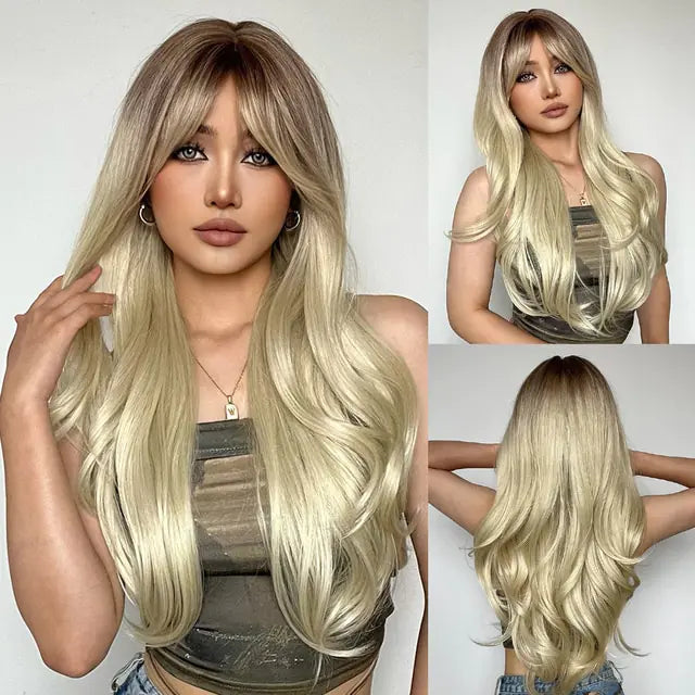 Synthetic Long Brown Wig - Eloy Royal