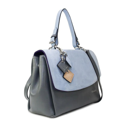 Simonetta Leather Handbag -Serenity / Charcoal - Eloy Royal