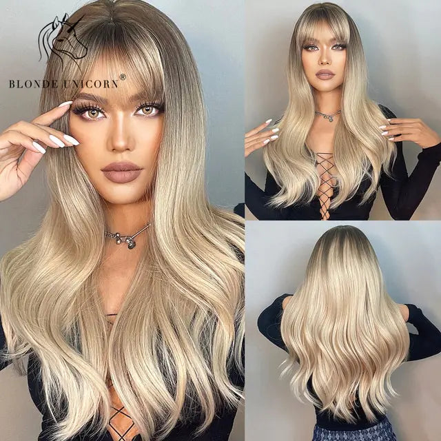 Synthetic Long Brown Wig - Eloy Royal