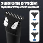 Beard Trimmer, 3 In 1 Hair Clippers And Mens Grooming Kit, Face, Nose, Ear Hair Trimmer - Black