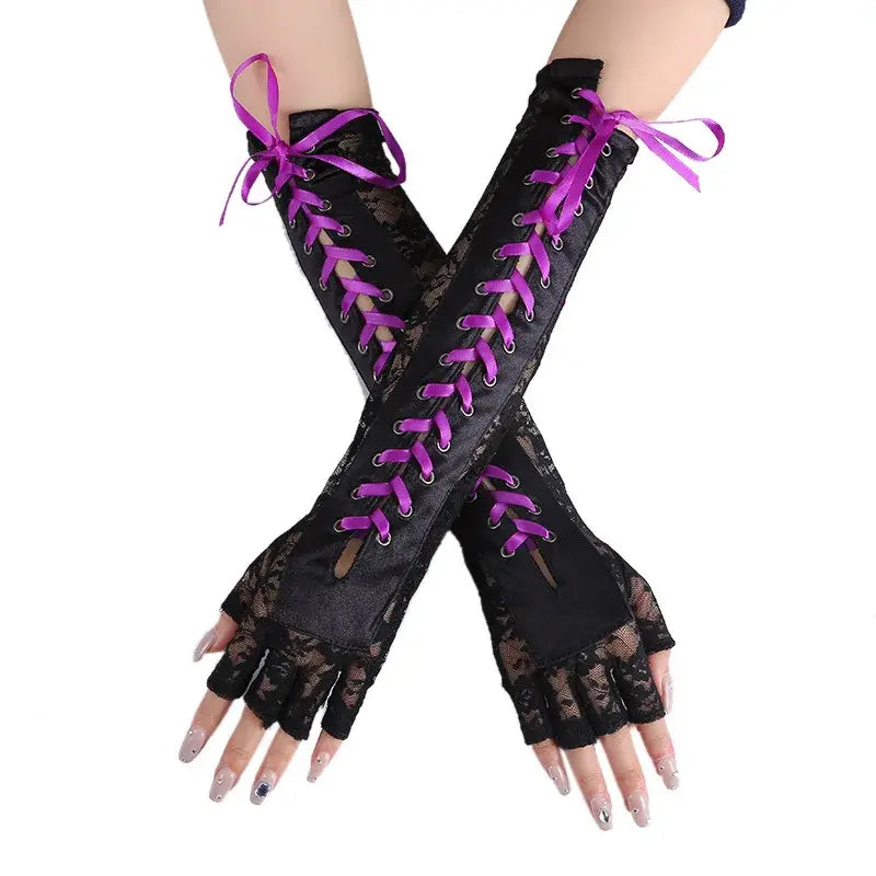 Elbow Length Half-finger Gloves - Eloy Royal