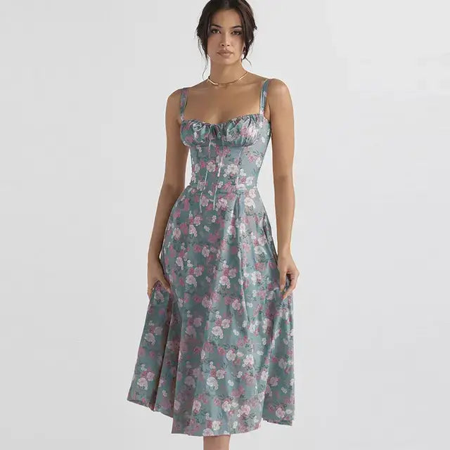 Summer Floral  A-line Dress - Eloy Royal