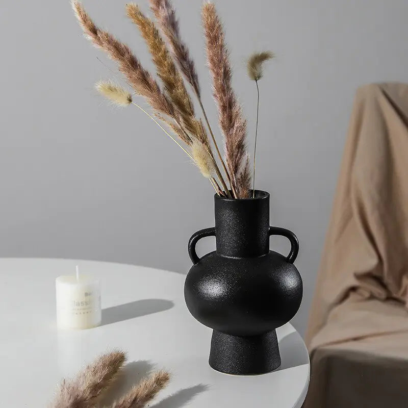 White Black Ceramic Vases - Eloy Royal