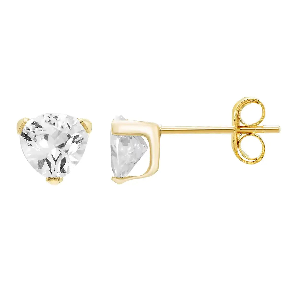 14k Gold Cubic Zirconia Tiny Stud Earrings - Eloy Royal