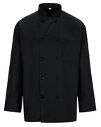 Ousafeve Unisex Black Chef Coat for Men Women Long Sleeve (Small Black_Long)