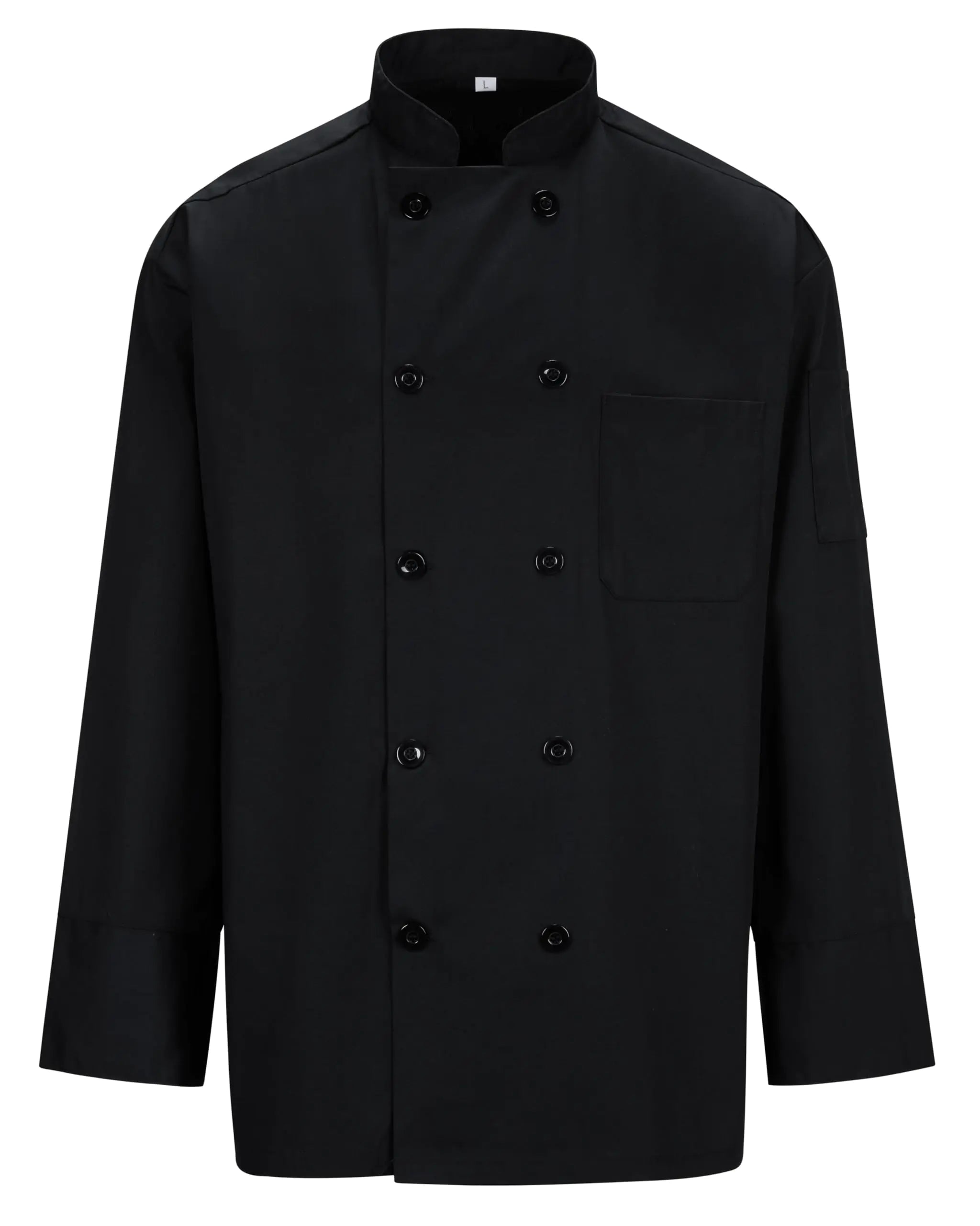 Ousafeve Unisex Black Chef Coat for Men Women Long Sleeve (Small Black_Long)