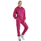 TanBridge Womens 2 Piece Sweatsuit Set Sherpa Lined Fleece Jogger Outfit Hoodie & Sweatpants Set Fuchsia Fuchsia Small