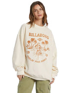Billabong Ride In Oversized Crewneck Sweatshirt Cream Cream Medium