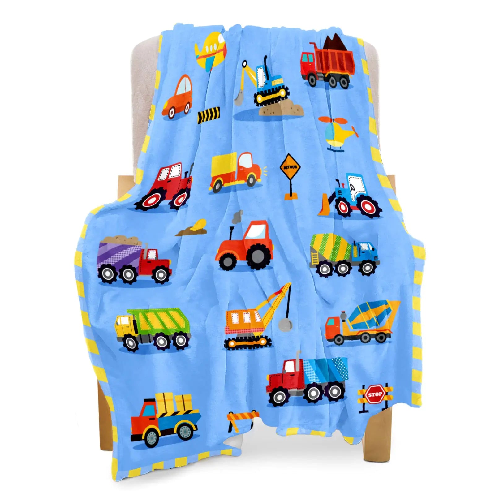 BOOPBEEP Construction Toddler Blanket for Boys Girls Lightweight Baby Kids Blanket Cute Soft Small Truck Car Blankets Comfy Fleece Flannel Plush Blue Throw Blankets Gifts 40x50 Blue Car 40x50 Inches