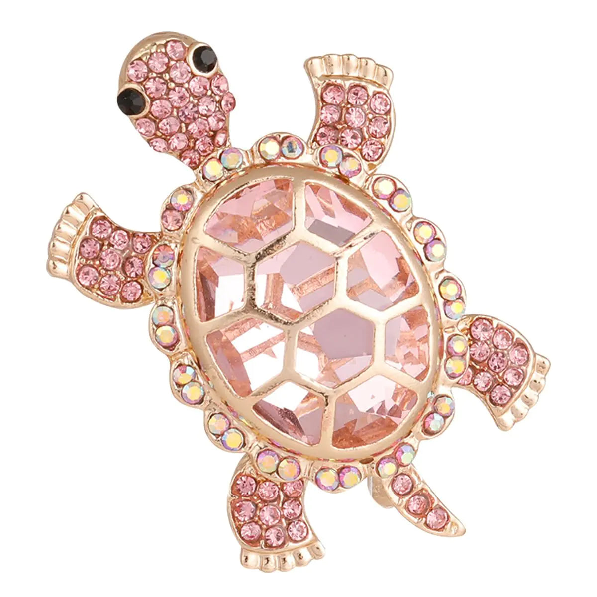 Cute Tortoise Brooch for WomenRhinestone Crystal Turtle Tortoise Shell Brooch Pins Vintage Animal Lapel Pins Fashion Clothing Accessories Decorative Jewelry Mothers Day Easter (Pink)