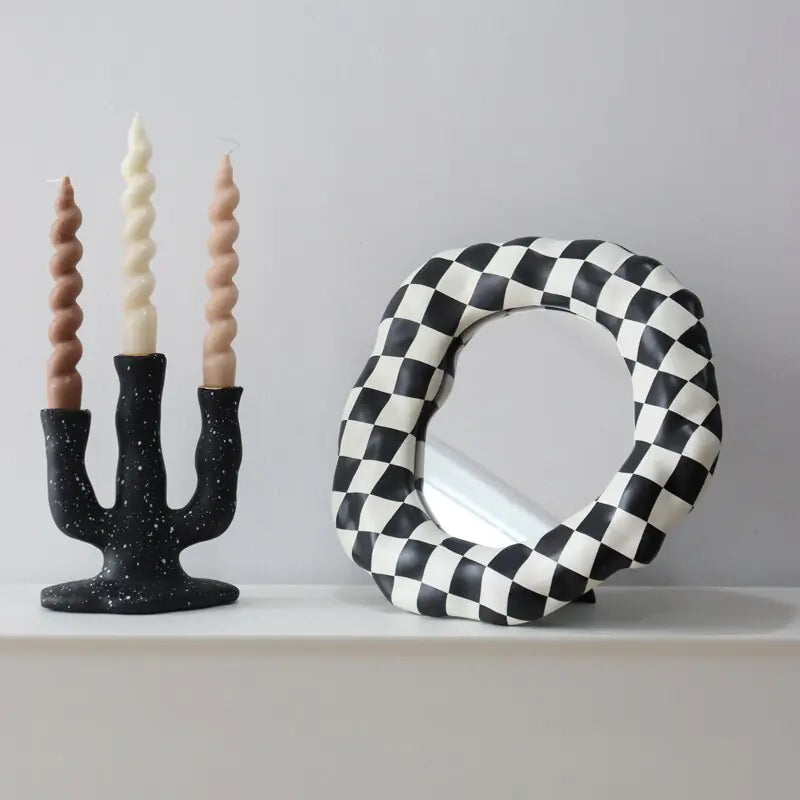 Black & White Checkerboard Vanity Mirror - Eloy Royal