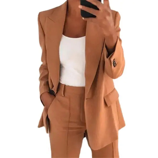 Solid Color Blazer Long Sleeve - Eloy Royal