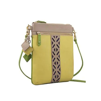 Lily Leather Cross Body- Tan/Canary Yellow - Eloy Royal