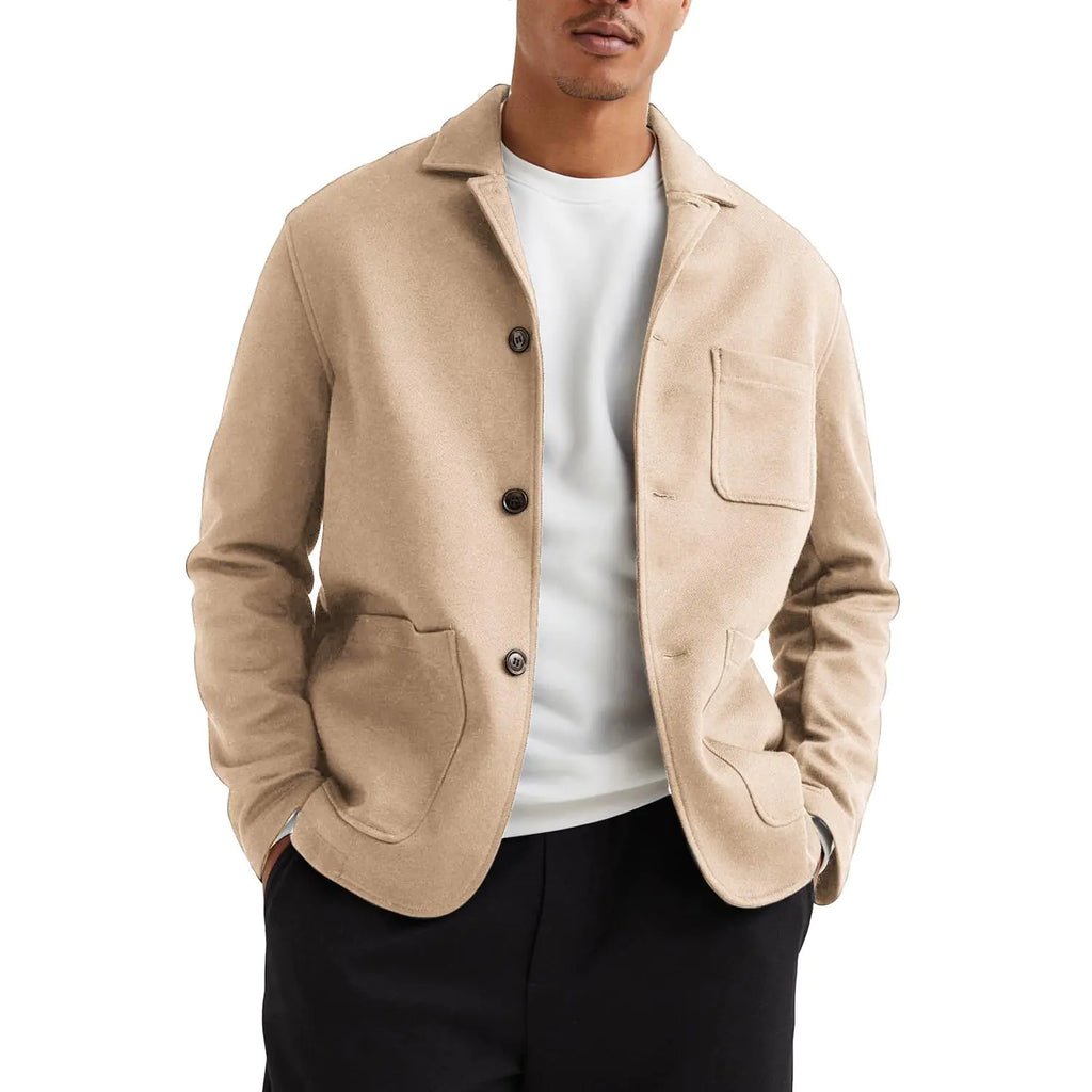 WZIKAI Mens Casual Sport Coat Jacket Regular Fit Lightweight Suit Jacket for Men Khaki L