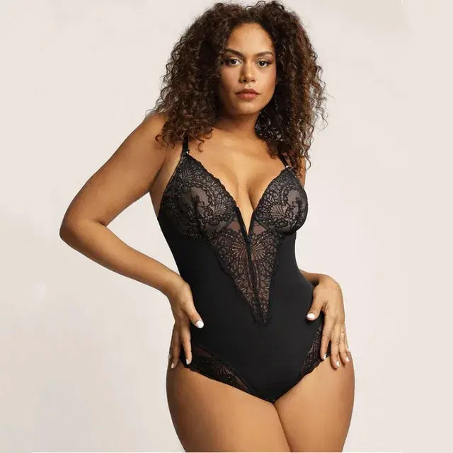 Lace V-Neck Shapewear - Eloy Royal