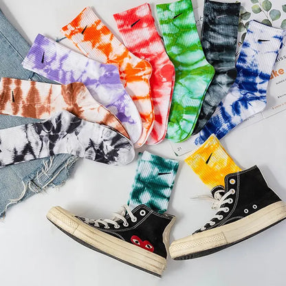 Women Tie-dye Middle Tube Socks - Eloy Royal