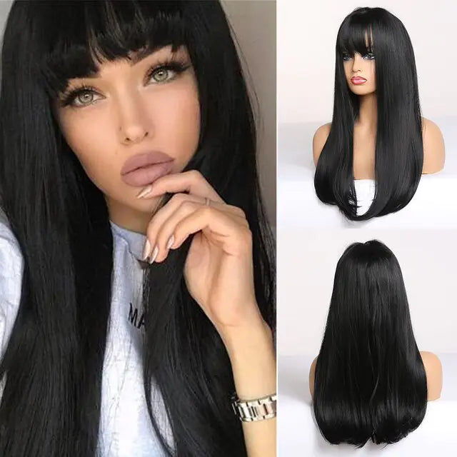 Synthetic Long Brown Wig - Eloy Royal