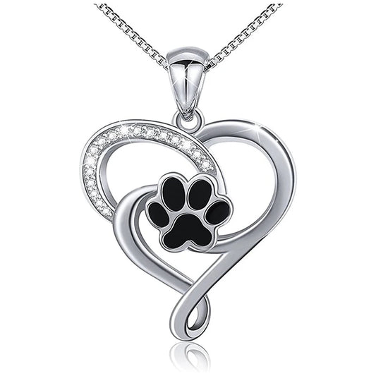 Dog Footprints Heart Necklace - Eloy Royal