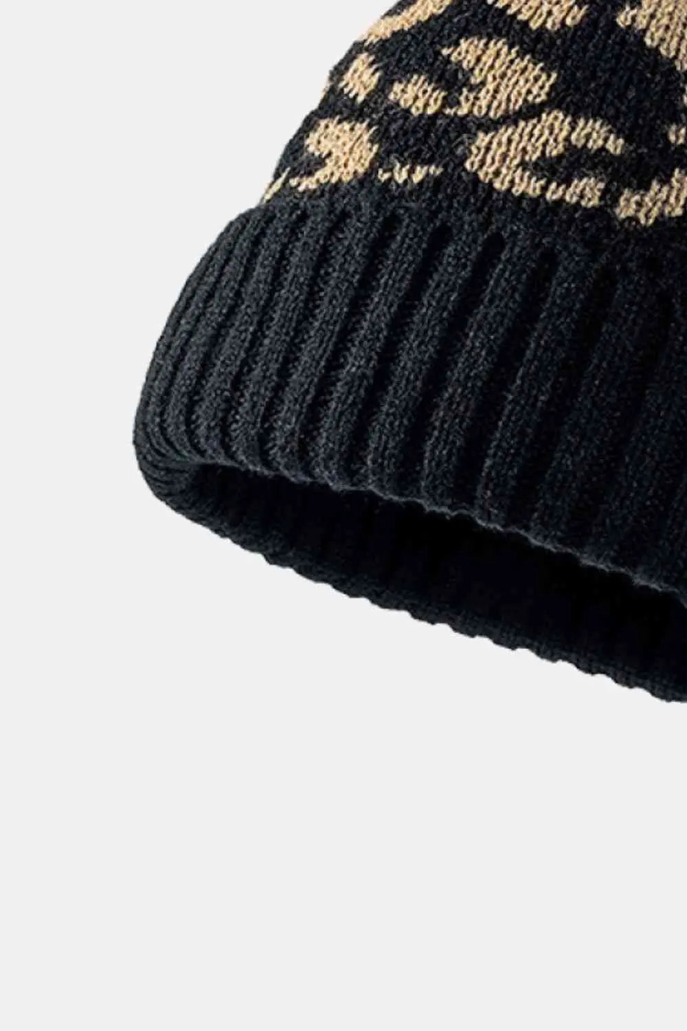 Leopard Pom-Pom Cuffed Beanie - Eloy Royal