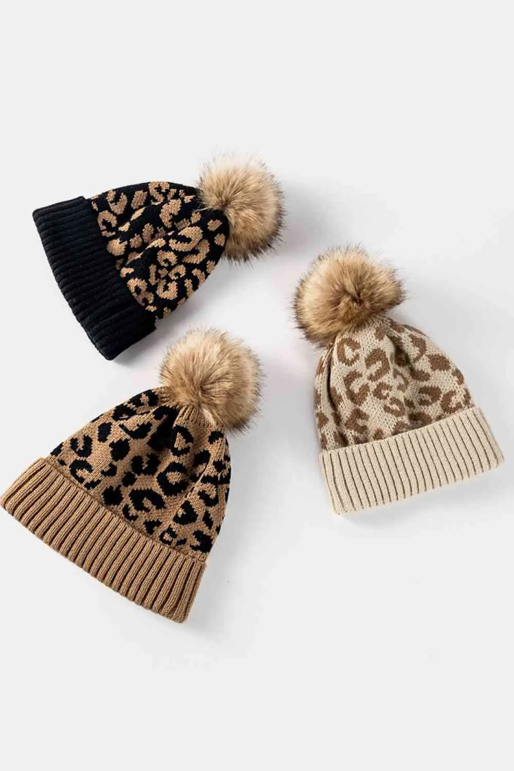 Leopard Pom-Pom Cuffed Beanie - Eloy Royal