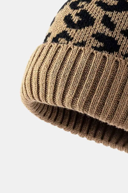 Leopard Pom-Pom Cuffed Beanie - Eloy Royal