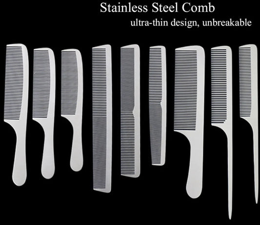 Stainless Steel Silver Barber Comb - Eloy Royal