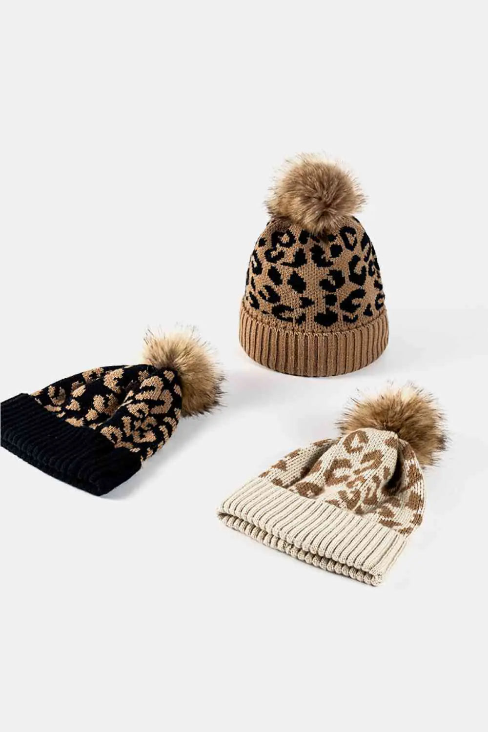 Leopard Pom-Pom Cuffed Beanie - Eloy Royal